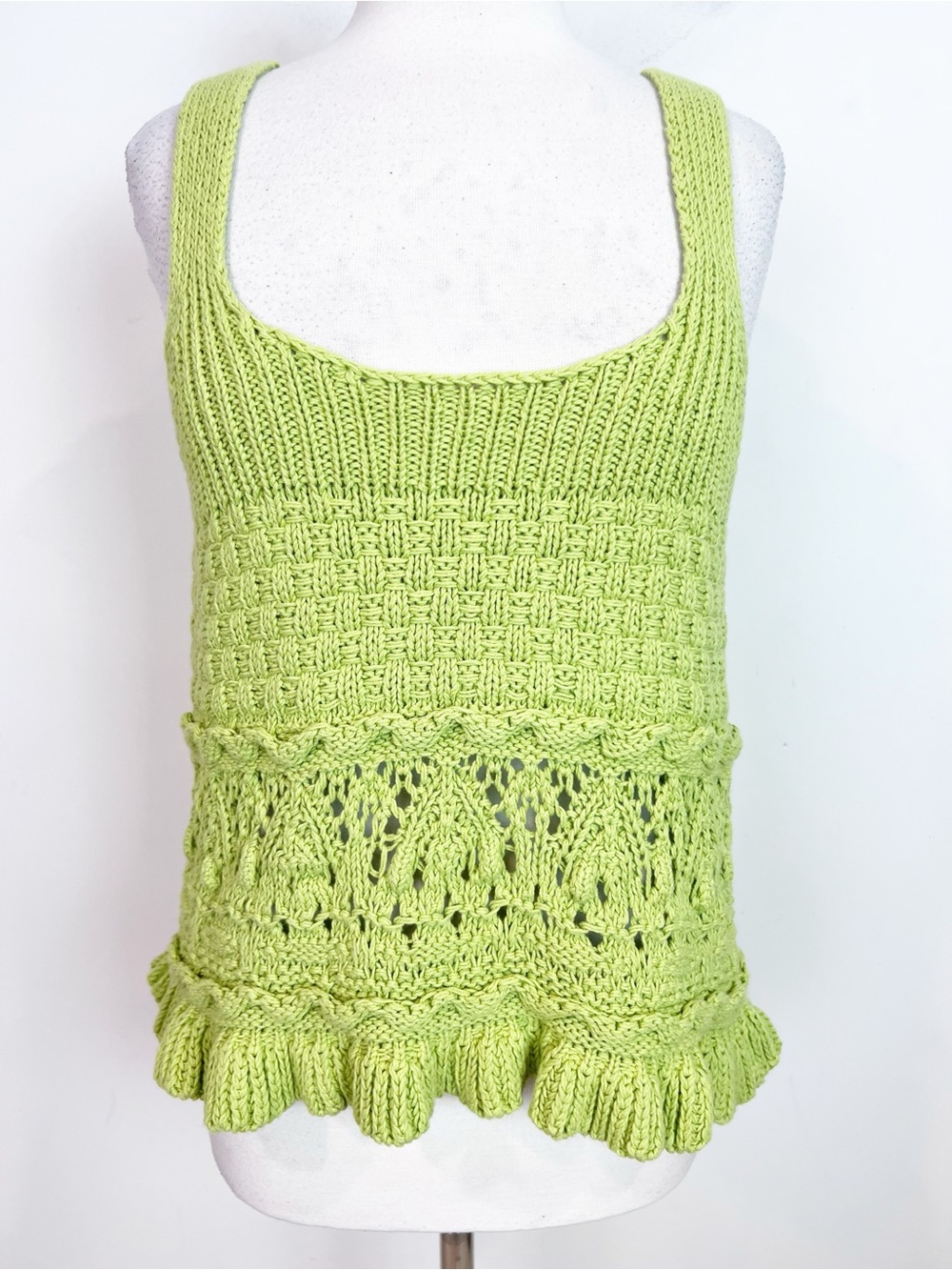 ZARA GREEN SLEEVELESS KNIT SWEATER TANK TOP WOMENS SZ LARGE NWT